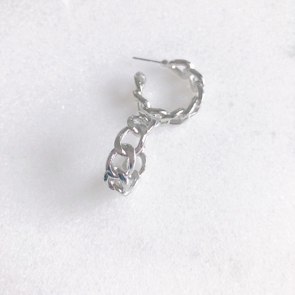 Chain Hoop Earrings - Picture 3 of 10